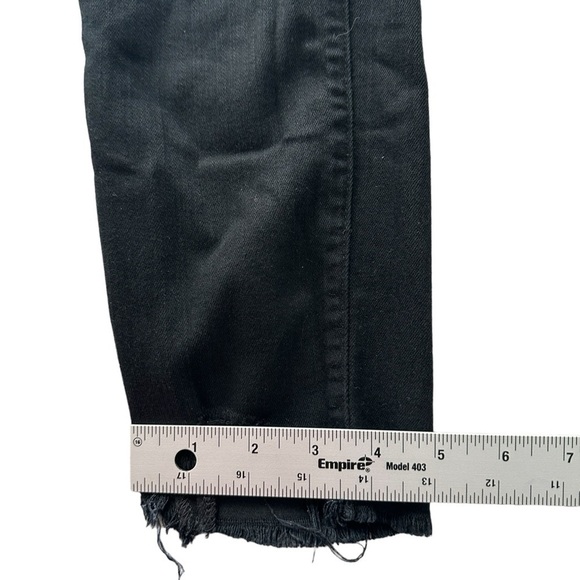 J Brand Capri mid rise size 28 sharkbite raw hem distressed skinny jeans black - Picture 10 of 13